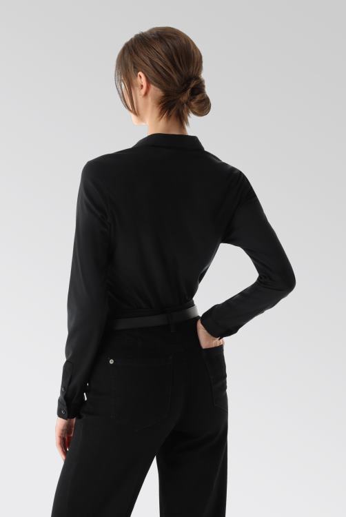 vrouwen Van Laack malis-sv - shirtblouse met lange mouwen van Zwitserse katoenen jersey kleding XLN6N58