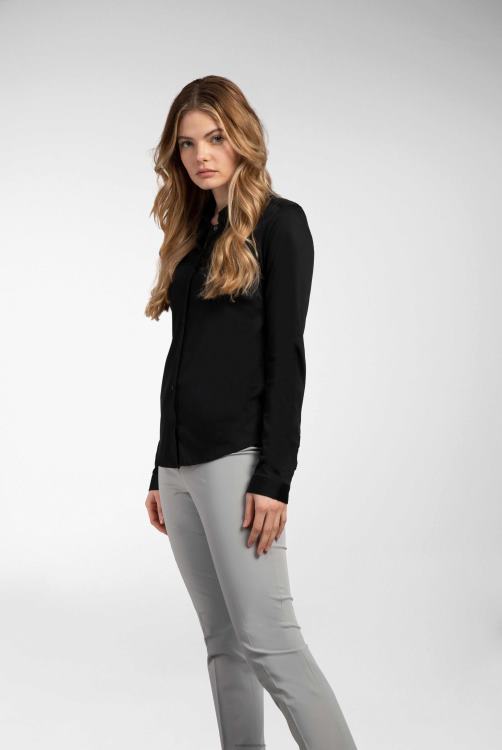 vrouwen Van Laack malis-sv - shirtblouse met lange mouwen van Zwitserse katoenen jersey kleding XLN6N58