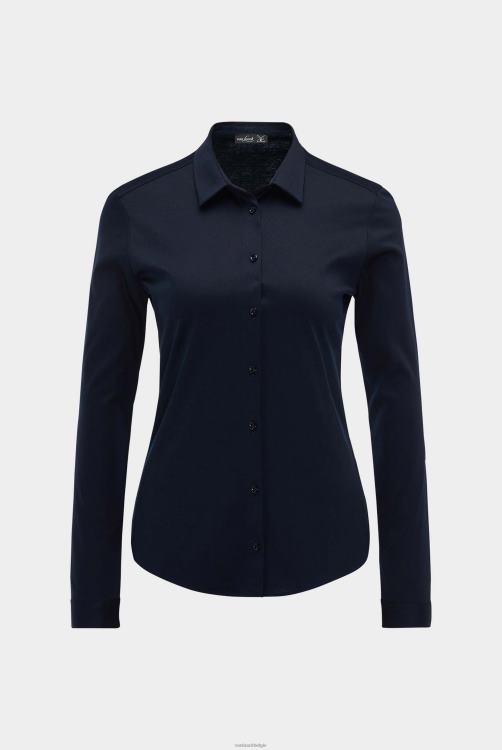 vrouwen Van Laack malis-sv - shirtblouse met lange mouwen van Zwitserse katoenen jersey kleding XLN6N66