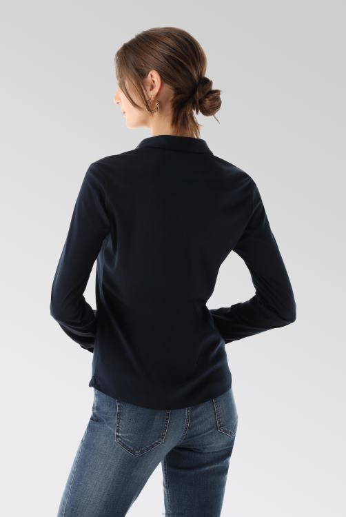 vrouwen Van Laack malis-sv - shirtblouse met lange mouwen van Zwitserse katoenen jersey kleding XLN6N66