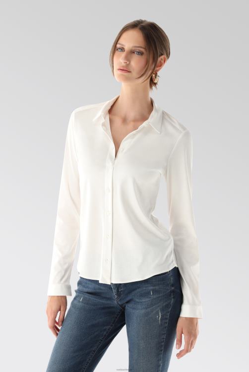 vrouwen Van Laack malis-sv - shirtblouse met lange mouwen van Zwitserse katoenen jersey kleding XLN6N68