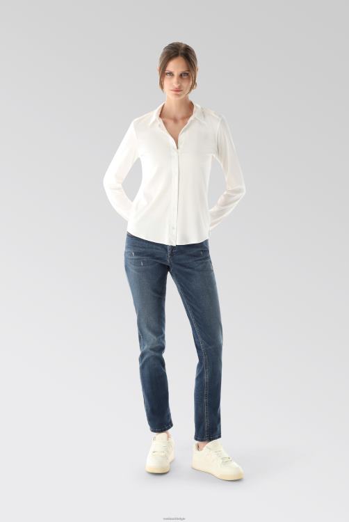 vrouwen Van Laack malis-sv - shirtblouse met lange mouwen van Zwitserse katoenen jersey kleding XLN6N68