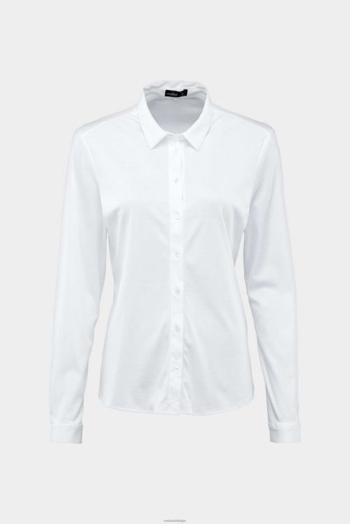 vrouwen Van Laack malis-sv - shirtblouse met lange mouwen van Zwitserse katoenen jersey kleding XLN6N68