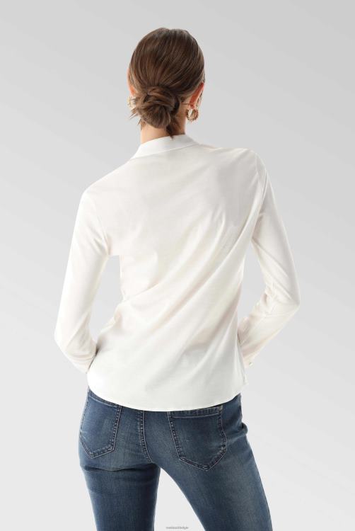 vrouwen Van Laack malis-sv - shirtblouse met lange mouwen van Zwitserse katoenen jersey kleding XLN6N68