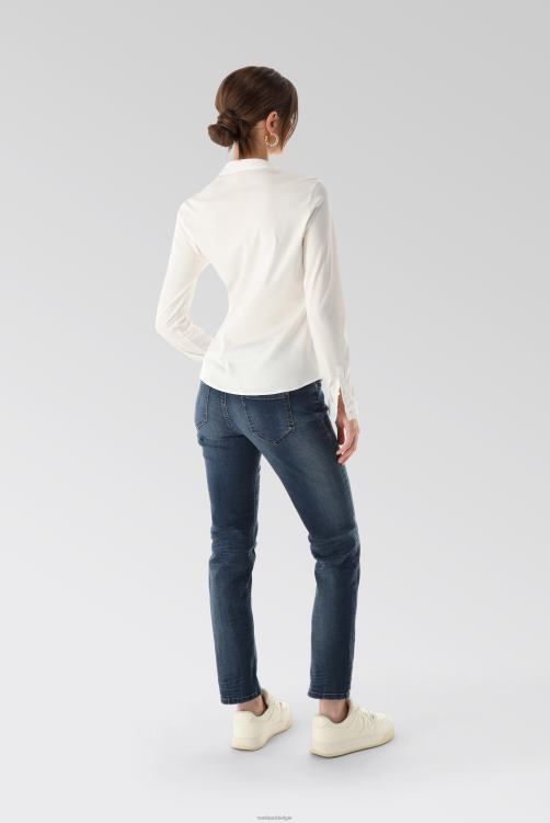 vrouwen Van Laack malis-sv - shirtblouse met lange mouwen van Zwitserse katoenen jersey kleding XLN6N68