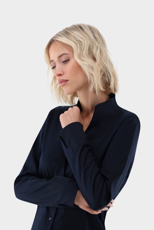 vrouwen Van Laack metty - blouse met kelkkraag van Zwitserse katoenen jersey kleding XLN6N63