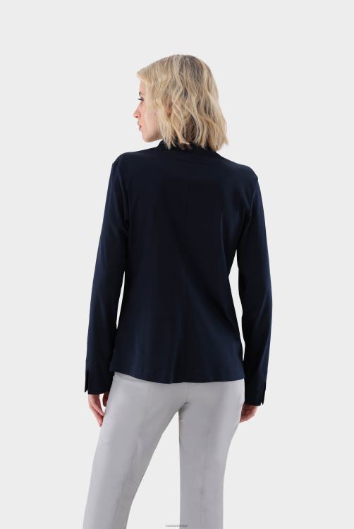 vrouwen Van Laack metty - blouse met kelkkraag van Zwitserse katoenen jersey kleding XLN6N63