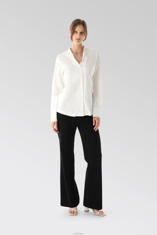 vrouwen Van Laack metty - blouse met kelkkraag van Zwitserse katoenen jersey kleding XLN6N69