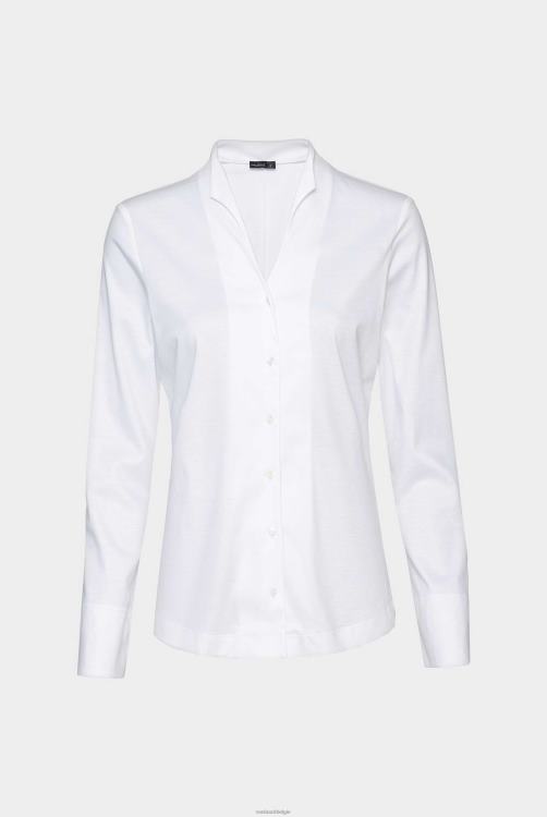 vrouwen Van Laack metty - blouse met kelkkraag van Zwitserse katoenen jersey kleding XLN6N69