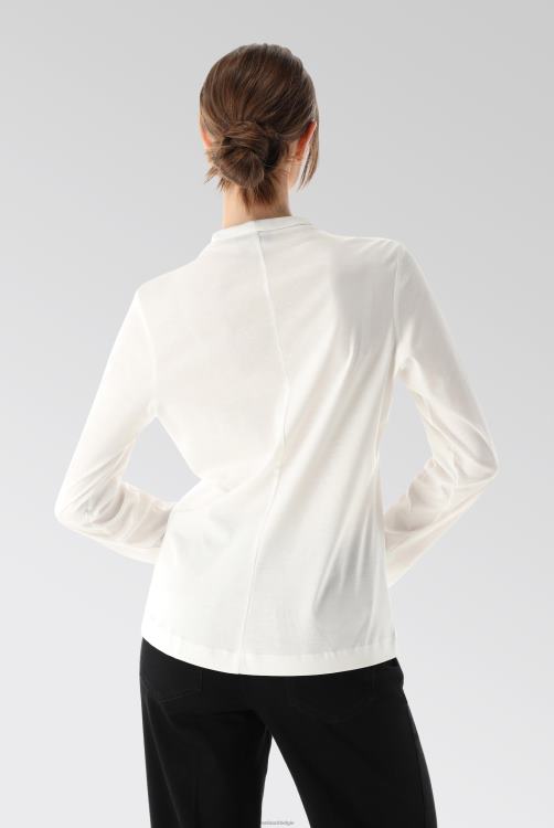 vrouwen Van Laack metty - blouse met kelkkraag van Zwitserse katoenen jersey kleding XLN6N69