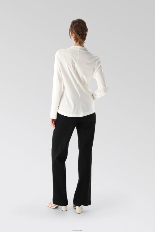 vrouwen Van Laack metty - blouse met kelkkraag van Zwitserse katoenen jersey kleding XLN6N69