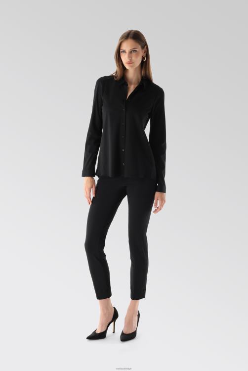 vrouwen Van Laack minni - Zwitserse katoenen blouse met geplooide achterkant kleding XLN6N59