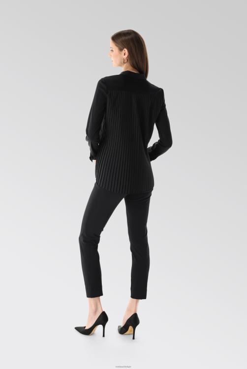 vrouwen Van Laack minni - Zwitserse katoenen blouse met geplooide achterkant kleding XLN6N59