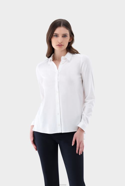 vrouwen Van Laack minni - Zwitserse katoenen blouse met geplooide achterkant kleding XLN6N76