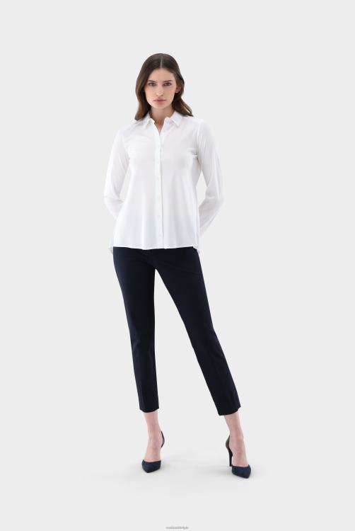 vrouwen Van Laack minni - Zwitserse katoenen blouse met geplooide achterkant kleding XLN6N76