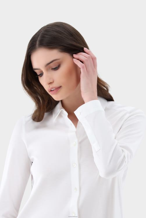 vrouwen Van Laack minni - Zwitserse katoenen blouse met geplooide achterkant kleding XLN6N76