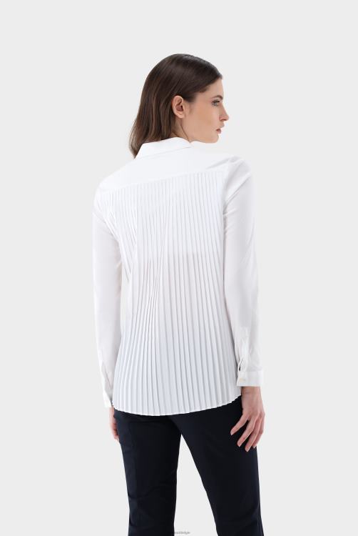 vrouwen Van Laack minni - Zwitserse katoenen blouse met geplooide achterkant kleding XLN6N76