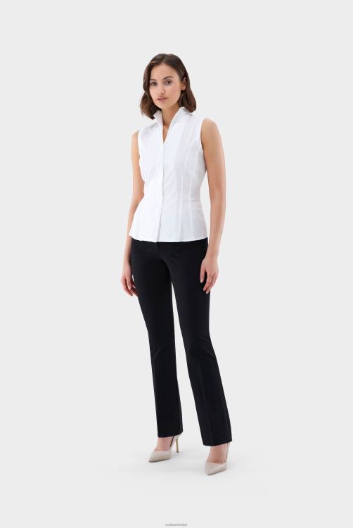 vrouwen Van Laack mouwloze blouse met kelkkraag kleding XLN6N17