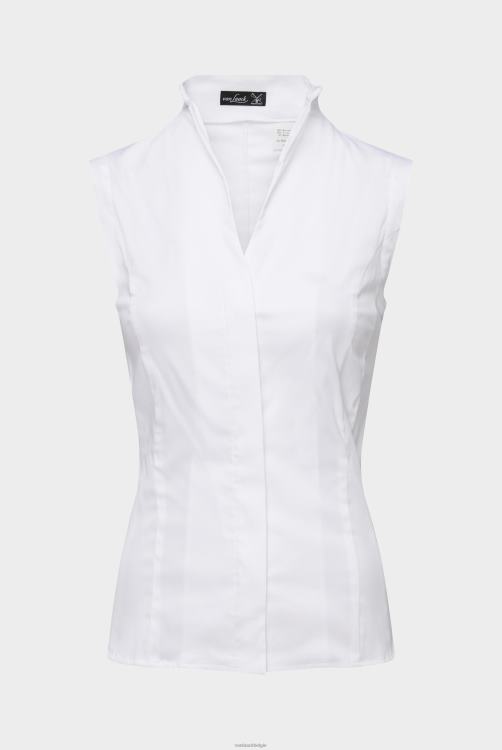 vrouwen Van Laack mouwloze blouse met kelkkraag kleding XLN6N17
