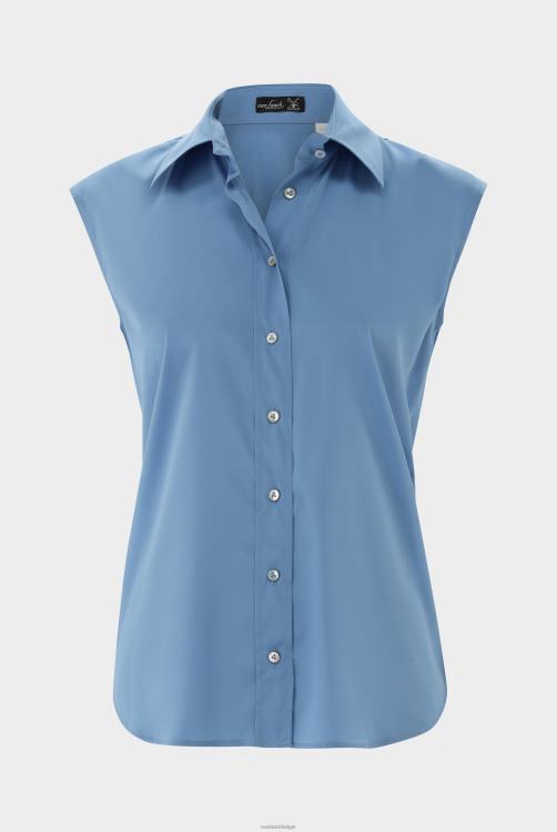 vrouwen Van Laack mouwloze semi-getailleerde blouse van crêpe de chine kleding XLN6N119