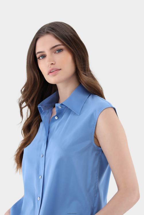 vrouwen Van Laack mouwloze semi-getailleerde blouse van crêpe de chine kleding XLN6N119