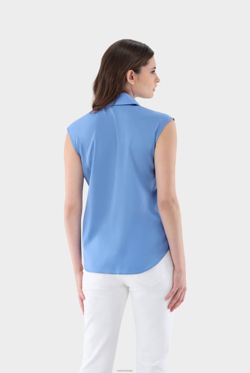 vrouwen Van Laack mouwloze semi-getailleerde blouse van crêpe de chine kleding XLN6N119