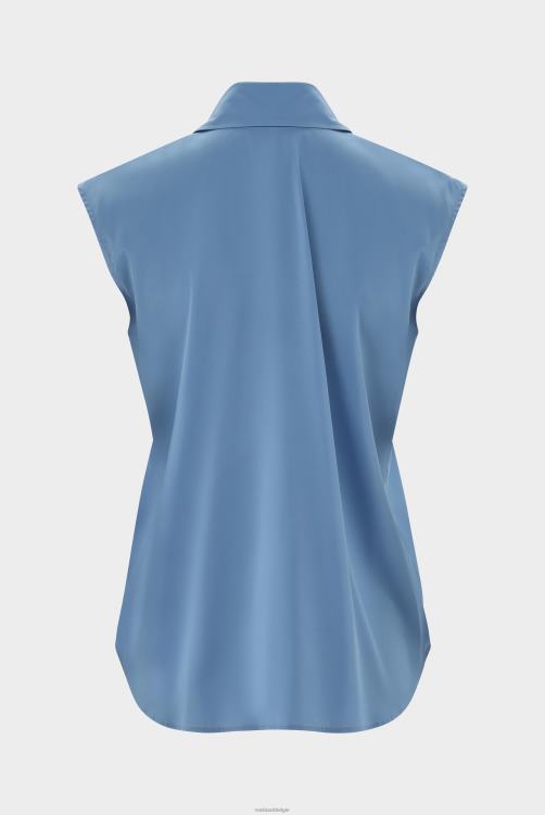 vrouwen Van Laack mouwloze semi-getailleerde blouse van crêpe de chine kleding XLN6N119