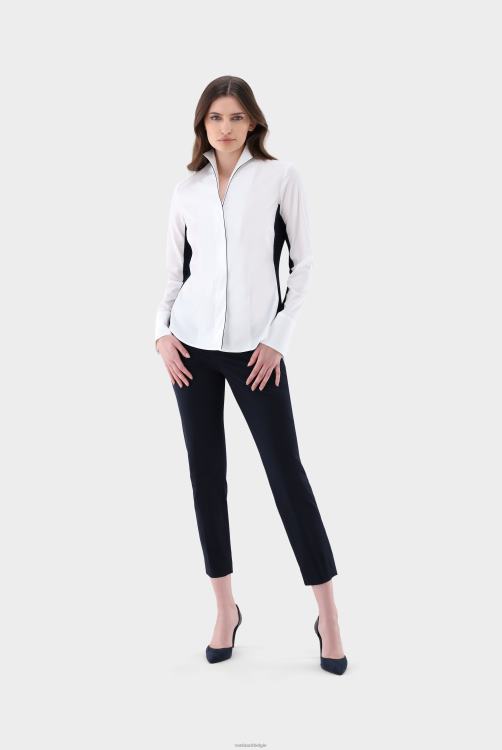 vrouwen Van Laack myrthe-fpbkn - hybrideshort met kelkkraag en contrasterende inzetstukken kleding XLN6N10