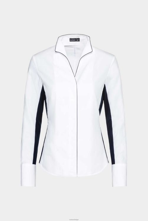 vrouwen Van Laack myrthe-fpbkn - hybrideshort met kelkkraag en contrasterende inzetstukken kleding XLN6N10