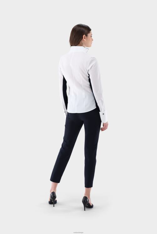 vrouwen Van Laack myrthe-fpbkn - hybrideshort met kelkkraag en contrasterende inzetstukken kleding XLN6N10