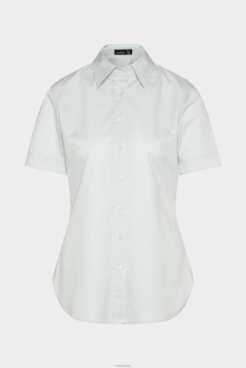 vrouwen Van Laack overhemd van stretchkatoen met glad papertouch-effect grijs kleding XLN6N47