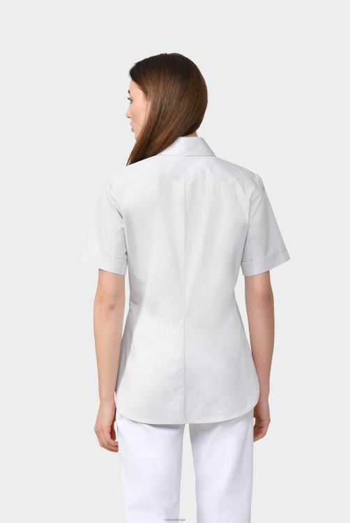 vrouwen Van Laack overhemd van stretchkatoen met glad papertouch-effect grijs kleding XLN6N47