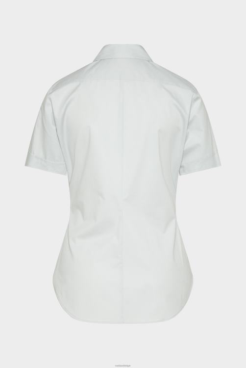 vrouwen Van Laack overhemd van stretchkatoen met glad papertouch-effect grijs kleding XLN6N47