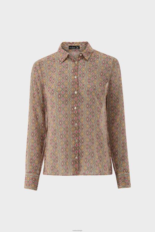 vrouwen Van Laack overhemdblouse met print en lurexstreep kleding XLN6N81