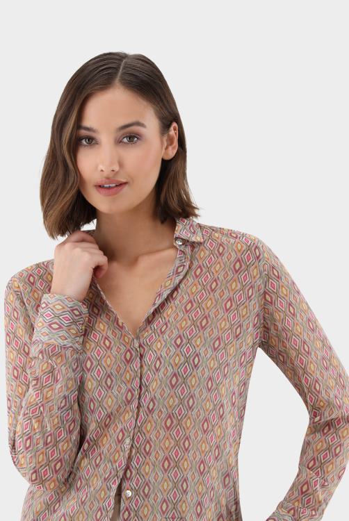 vrouwen Van Laack overhemdblouse met print en lurexstreep kleding XLN6N81