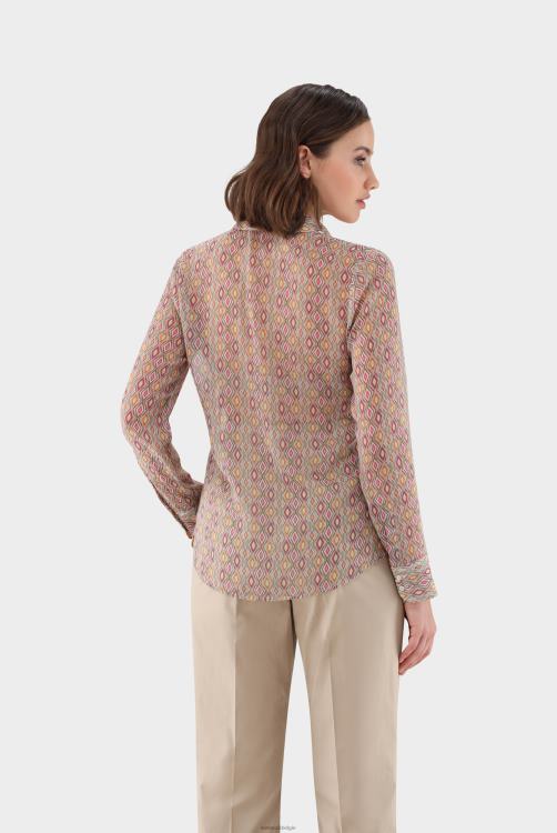 vrouwen Van Laack overhemdblouse met print en lurexstreep kleding XLN6N81
