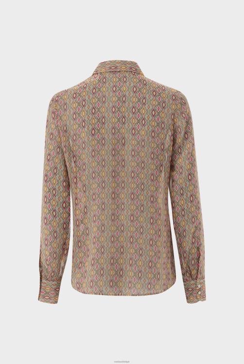 vrouwen Van Laack overhemdblouse met print en lurexstreep kleding XLN6N81