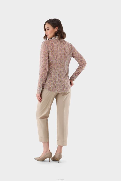 vrouwen Van Laack overhemdblouse met print en lurexstreep kleding XLN6N81