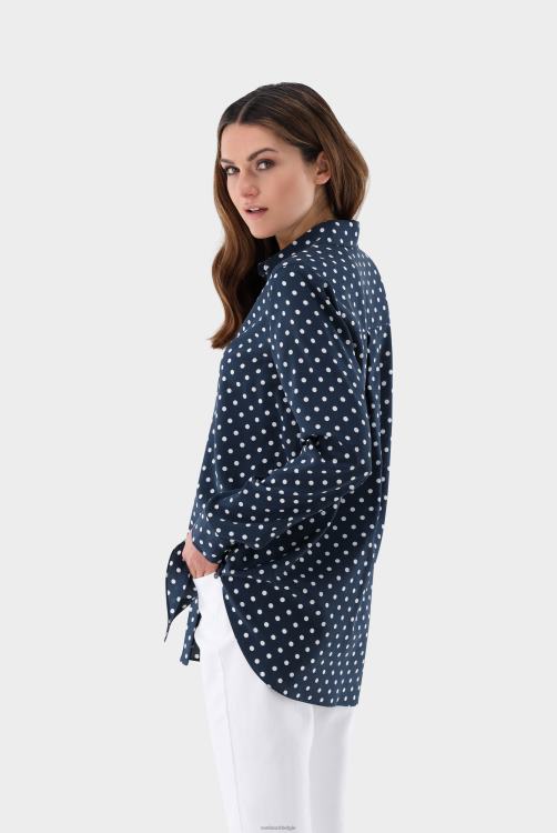 vrouwen Van Laack overhemdblouse van zijde met stippenprint kleding XLN6N112