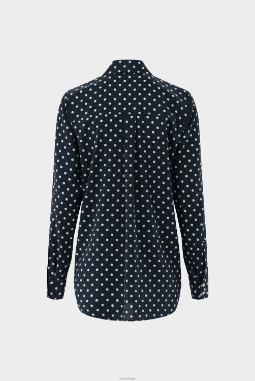 vrouwen Van Laack overhemdblouse van zijde met stippenprint kleding XLN6N112