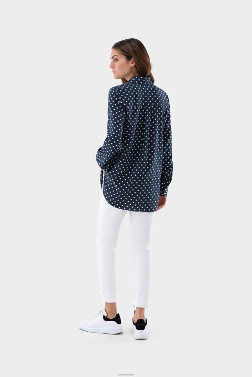 vrouwen Van Laack overhemdblouse van zijde met stippenprint kleding XLN6N112