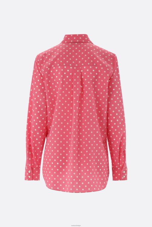 vrouwen Van Laack overhemdblouse van zijde met stippenprint kleding XLN6N126