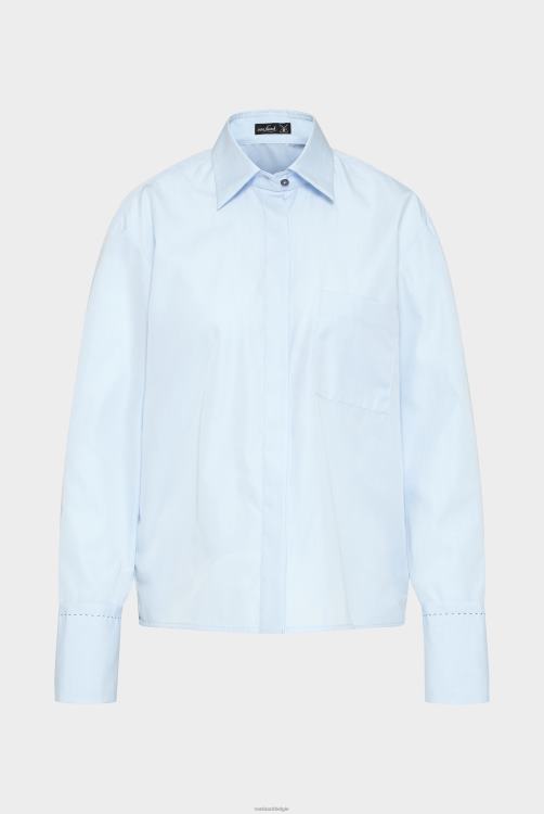 vrouwen Van Laack poplin overhemdblouse lichtblauw kleding XLN6N43