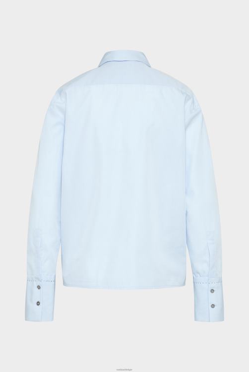 vrouwen Van Laack poplin overhemdblouse lichtblauw kleding XLN6N43