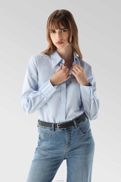 vrouwen Van Laack semi-getailleerd poplin overhemd met geplooide details kleding XLN6N44