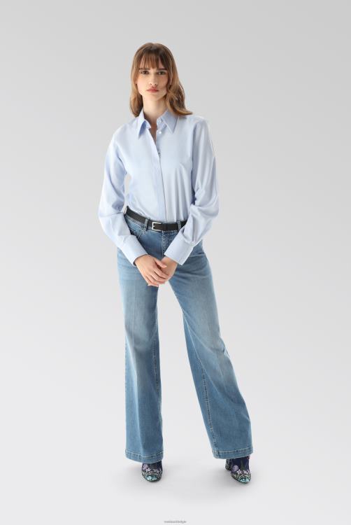 vrouwen Van Laack semi-getailleerd poplin overhemd met geplooide details kleding XLN6N44