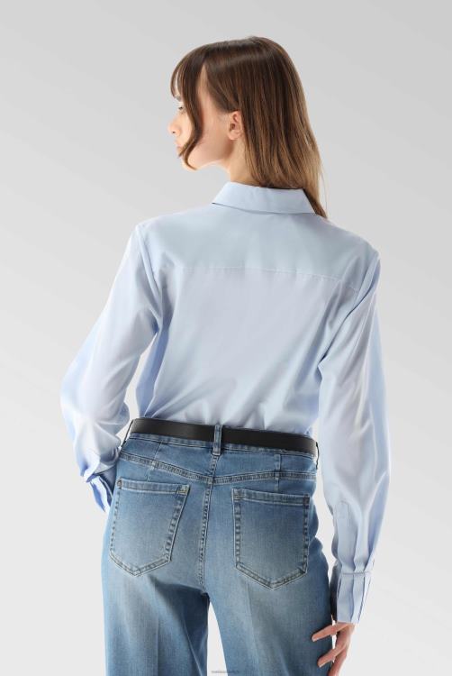 vrouwen Van Laack semi-getailleerd poplin overhemd met geplooide details kleding XLN6N44