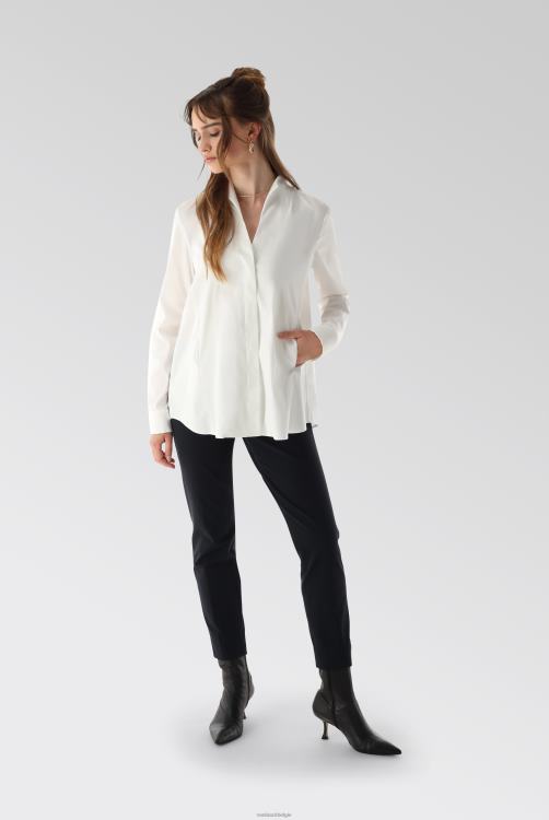vrouwen Van Laack stretch blouse met kelkkraag kleding XLN6N51