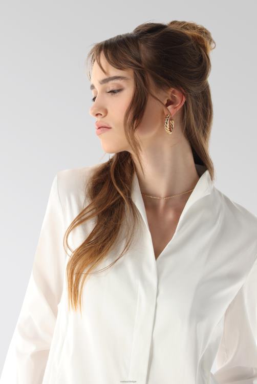 vrouwen Van Laack stretch blouse met kelkkraag kleding XLN6N51