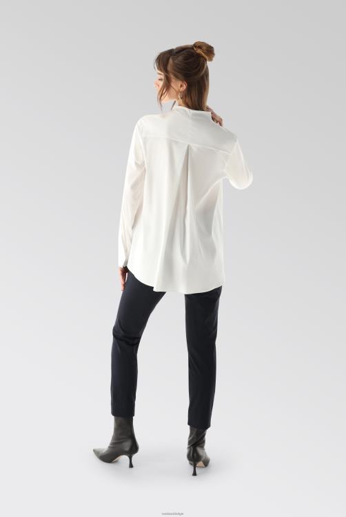 vrouwen Van Laack stretch blouse met kelkkraag kleding XLN6N51